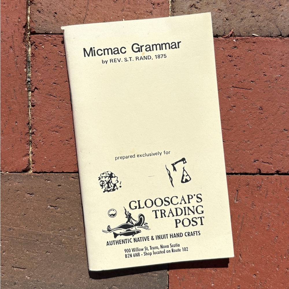 Micmac Grammar Mi'Kmaq Truro Nova Scotia Glooscap Mi'Kmaw Native Language Rand
